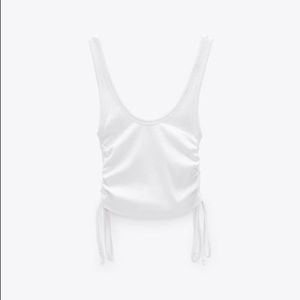 ZARA Ruched Ribbed Tank Top • BNWOT